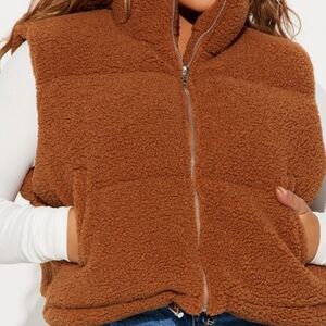 Sherpa Brown Knit Vest